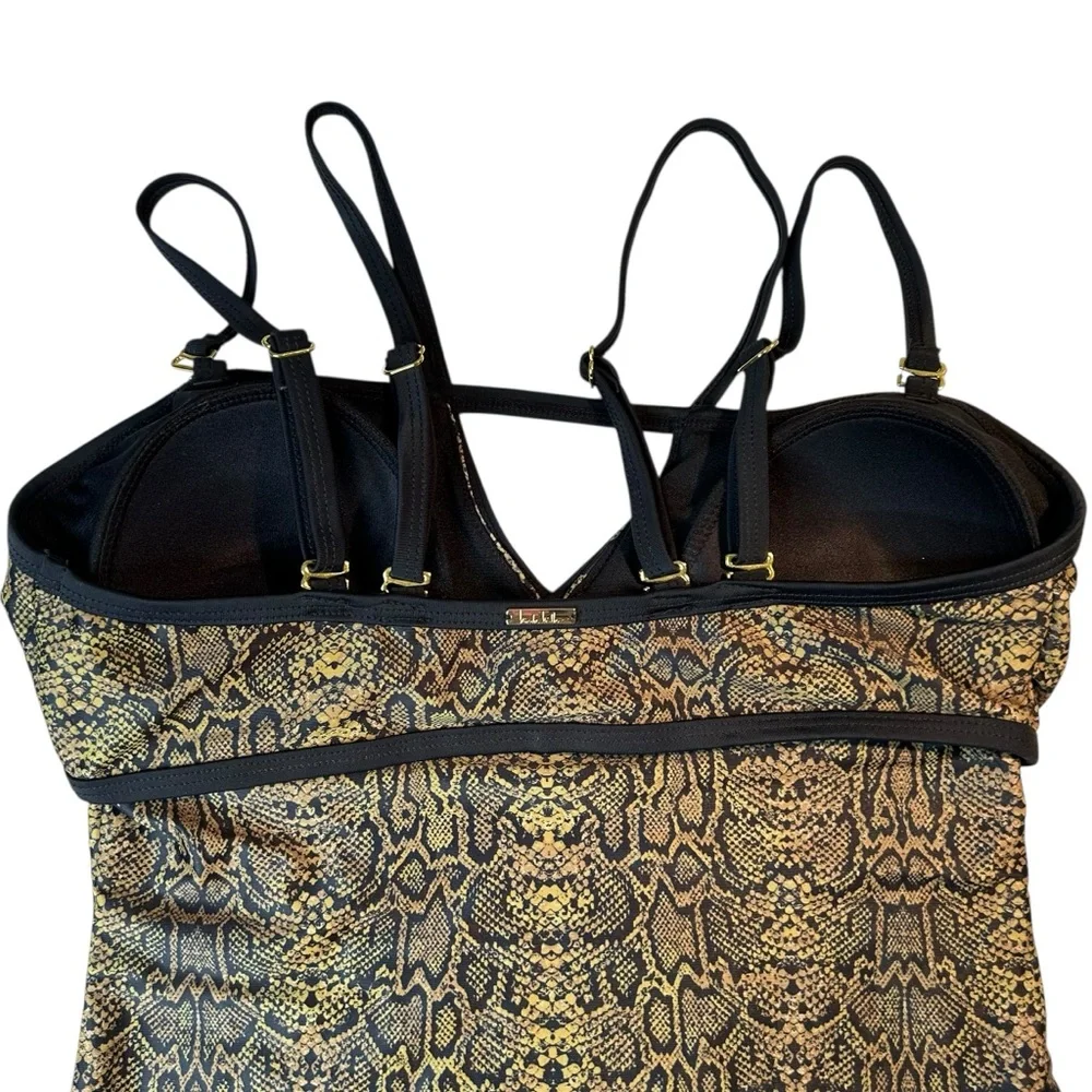 NEW Nicole Miller Swimsuit One Piece Snakeskin Print Size Small New Without Tags